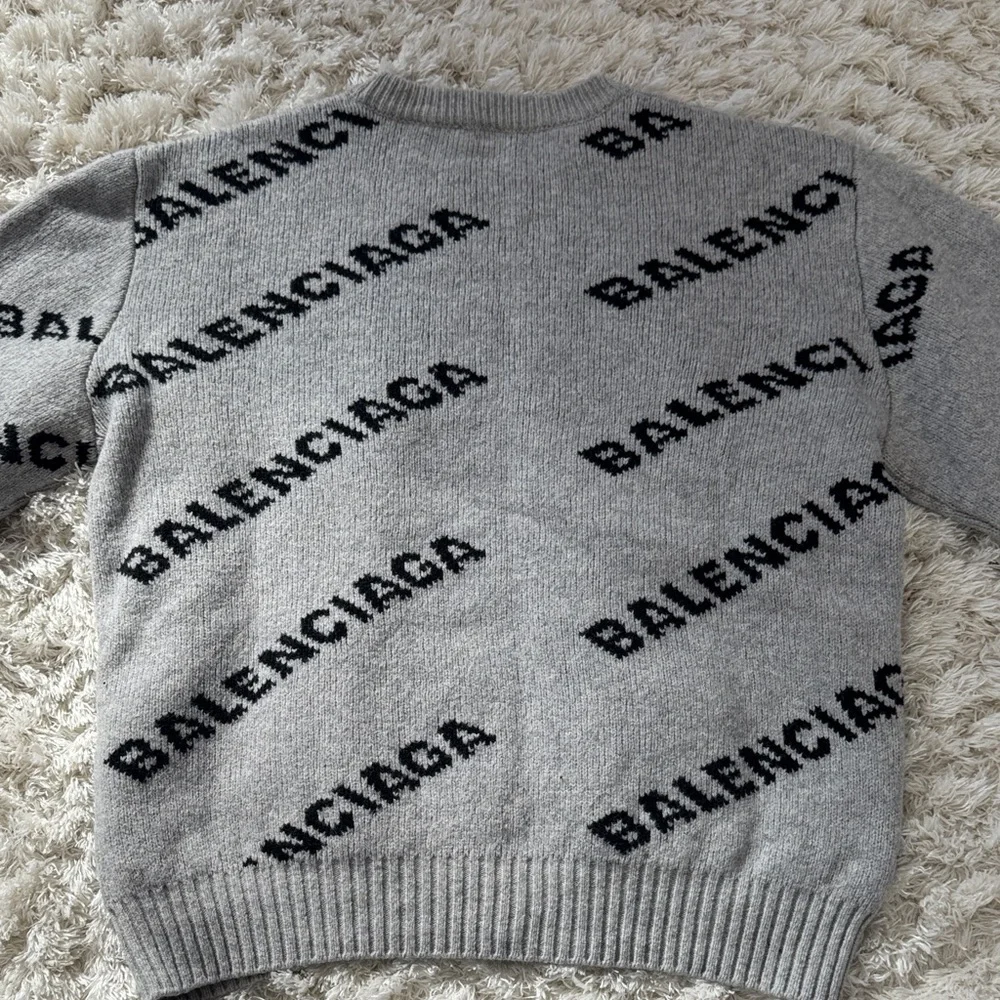 Balenciaga Charcoal Logo Knit Sweater ( 22” ptp) - Picture 3 of 6